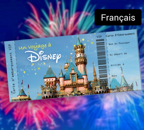 Carte D Embarquement Personnalisee Un Voyage A Disney Etsy