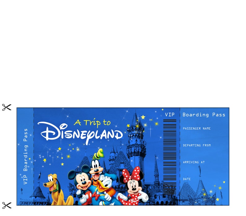 Customizable Boarding Pass A Trip to Disneyland/disneyworld Etsy