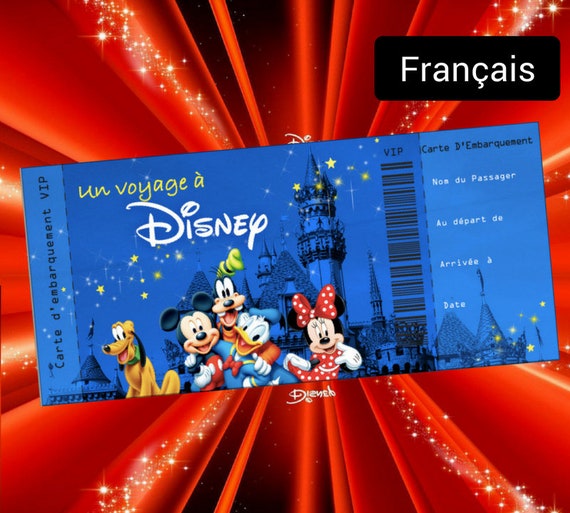 Carte D Embarquement Personnalisee Un Voyage A Disney Etsy