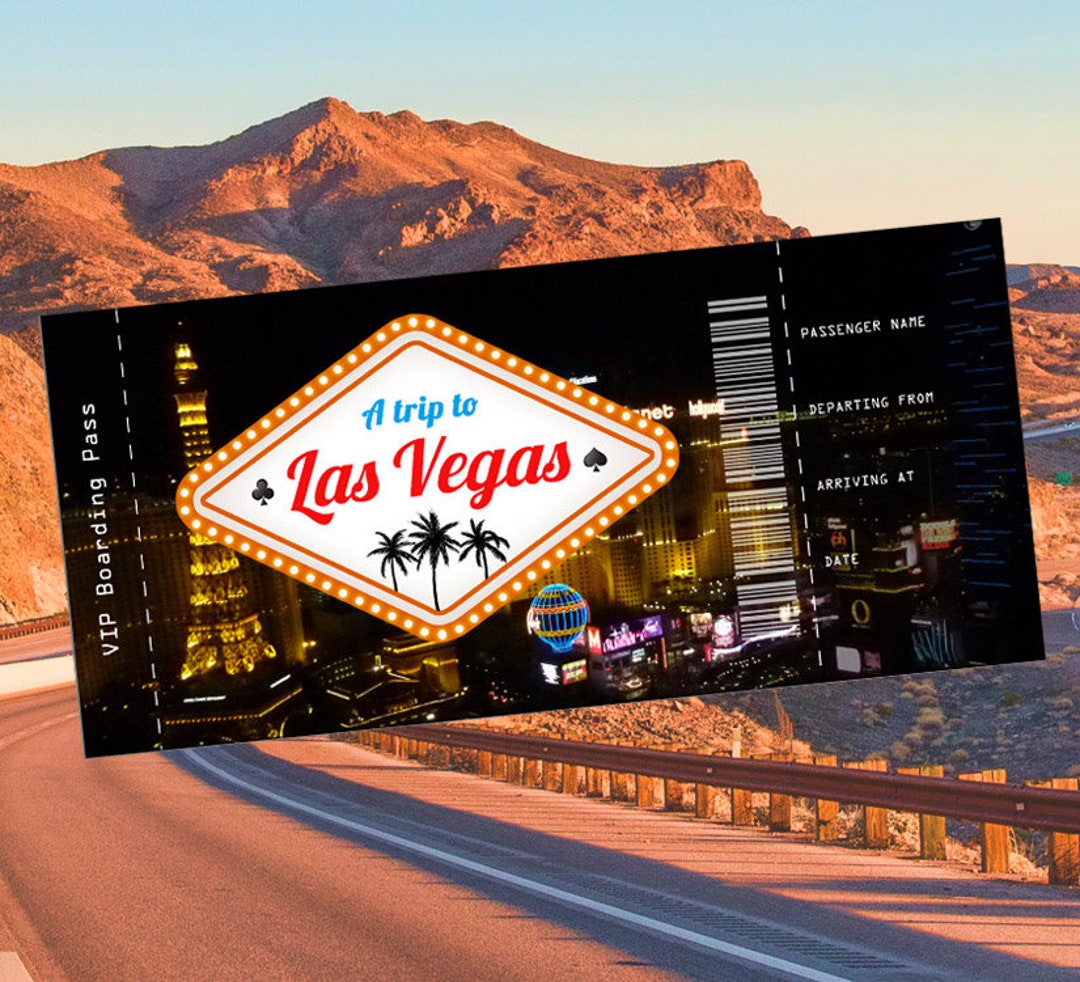 Customizable Boarding Pass A Trip to Las Vegas Surprise Trip Ticket to