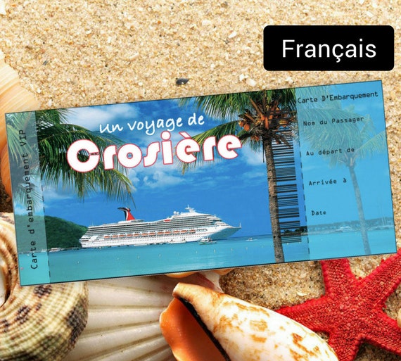 Carte D'embarquement Personnalisée Pour Un Voyage De Croisière