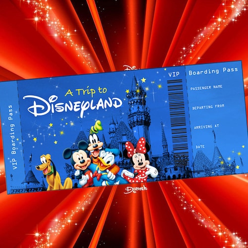 Printable Ticket to Disneyland Surprise Trip Birthday Gift Etsy