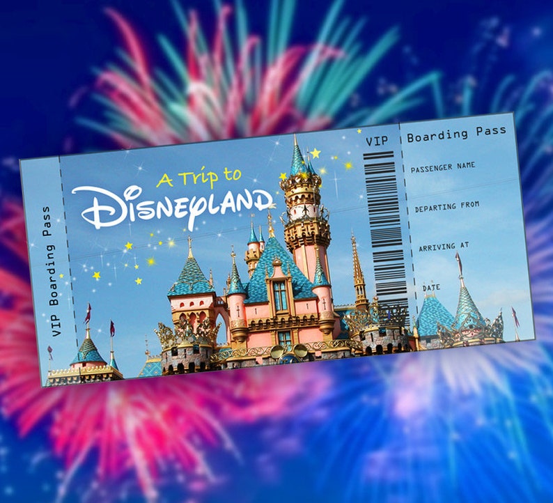 Customizable Boarding Pass A Trip to Disneyland/disneyworld - Etsy