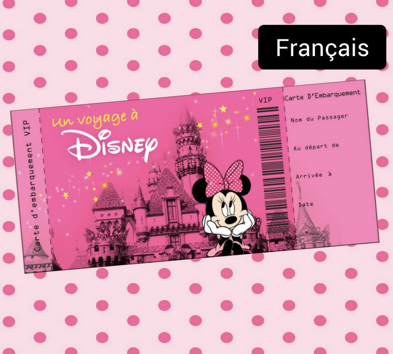 Disney pour les filles Billet de voyage surprise à Disney Etsy France