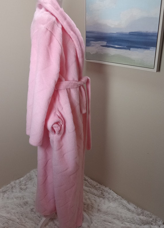 Pink Fluffy Robe Vintage Rose Night Coat Long Dressin… Gem