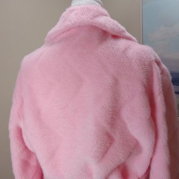 Pink Fluffy Robe Vintage Rose Night Coat Long Dre… - image 7