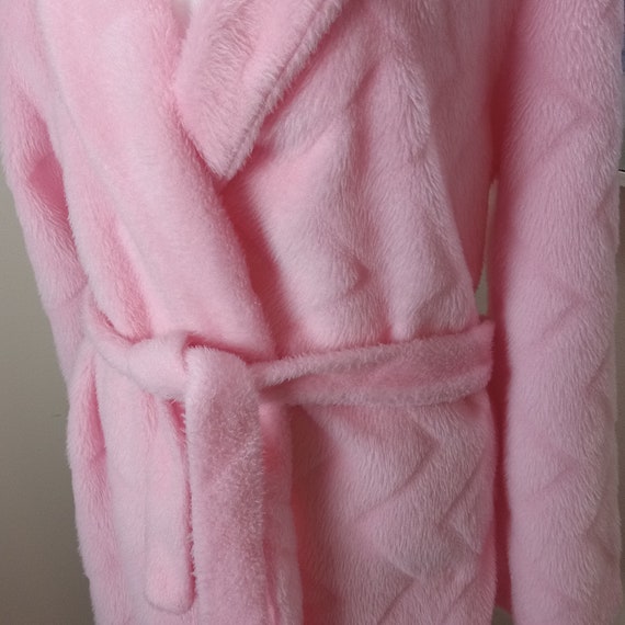 Pink Fluffy Robe Vintage Rose Night Coat Long Dre… - image 4