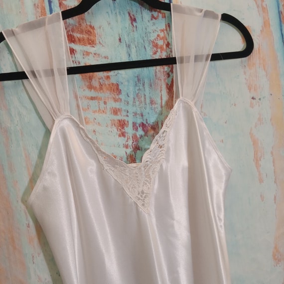 80's White Sexy Baby Doll Nightgown S/M No Tags (… - image 2