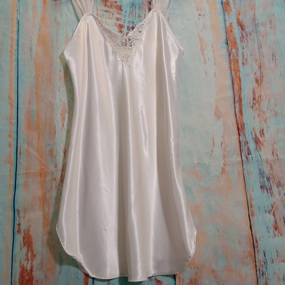 80's White Sexy Baby Doll Nightgown S/M No Tags (… - image 3