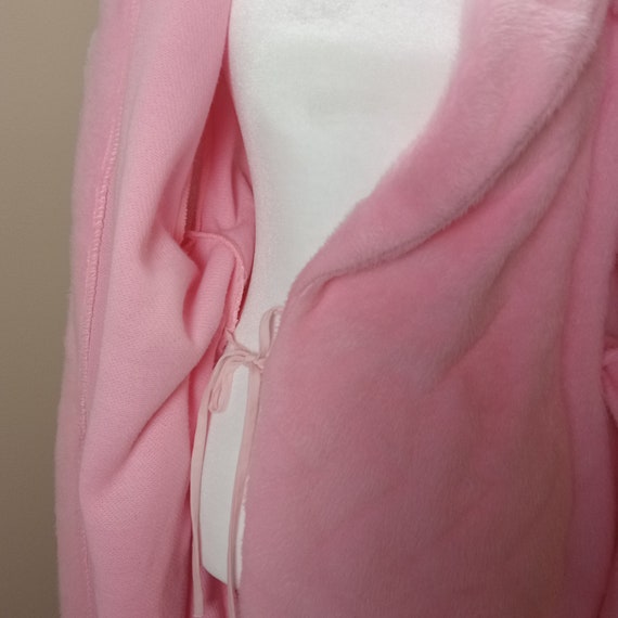 Pink Fluffy Robe Vintage Rose Night Coat Long Dre… - image 8