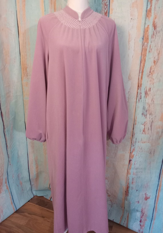 Vintage Robe Pink Crushed Velour Zip Up Long Vanit