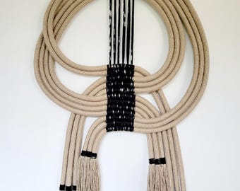modern and original linen rope wall decoration
