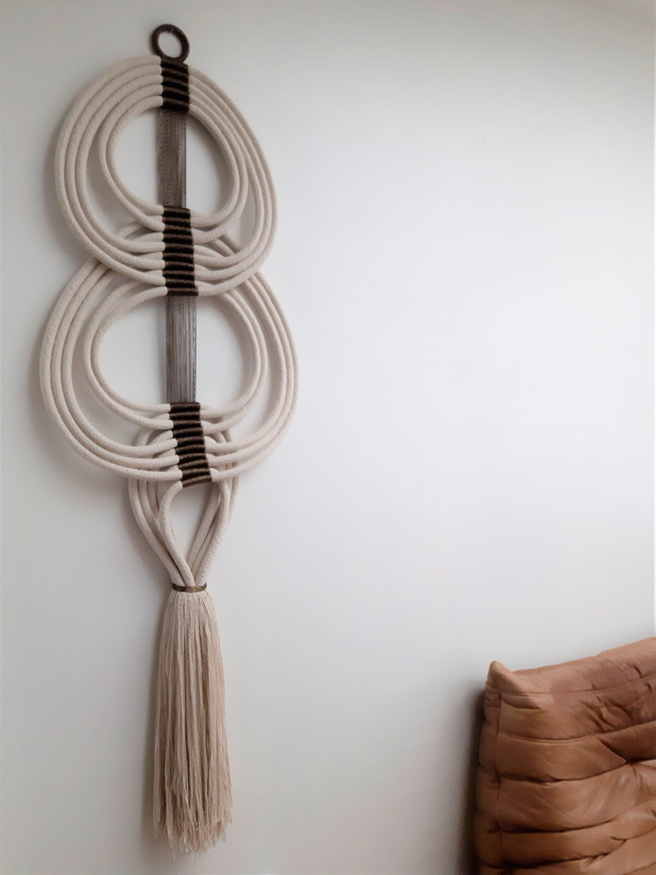 Grande Décoration Contemporaine Tenture Murale Grand Macrame