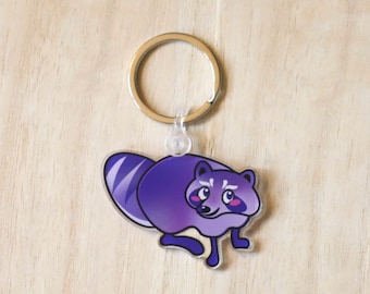 Vroom Raccoon Keychain