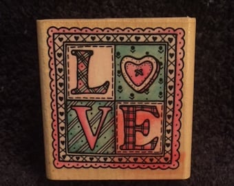 Rubber Stampede Country Love Wooden Rubber Stamp