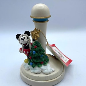 Vintage Disney Mickeys Cookie Factory Mickey Mouse and Christmas Tree Ceramic Cookie Stamp Press