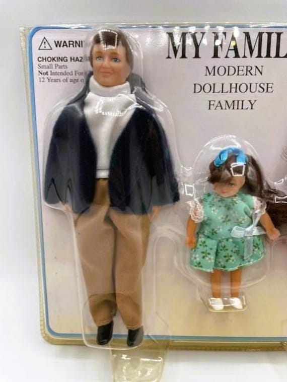 Dollhouse Miniature Doll Family Dad Mom Sister Little Baby 1 12 One Inch Scale Etsy