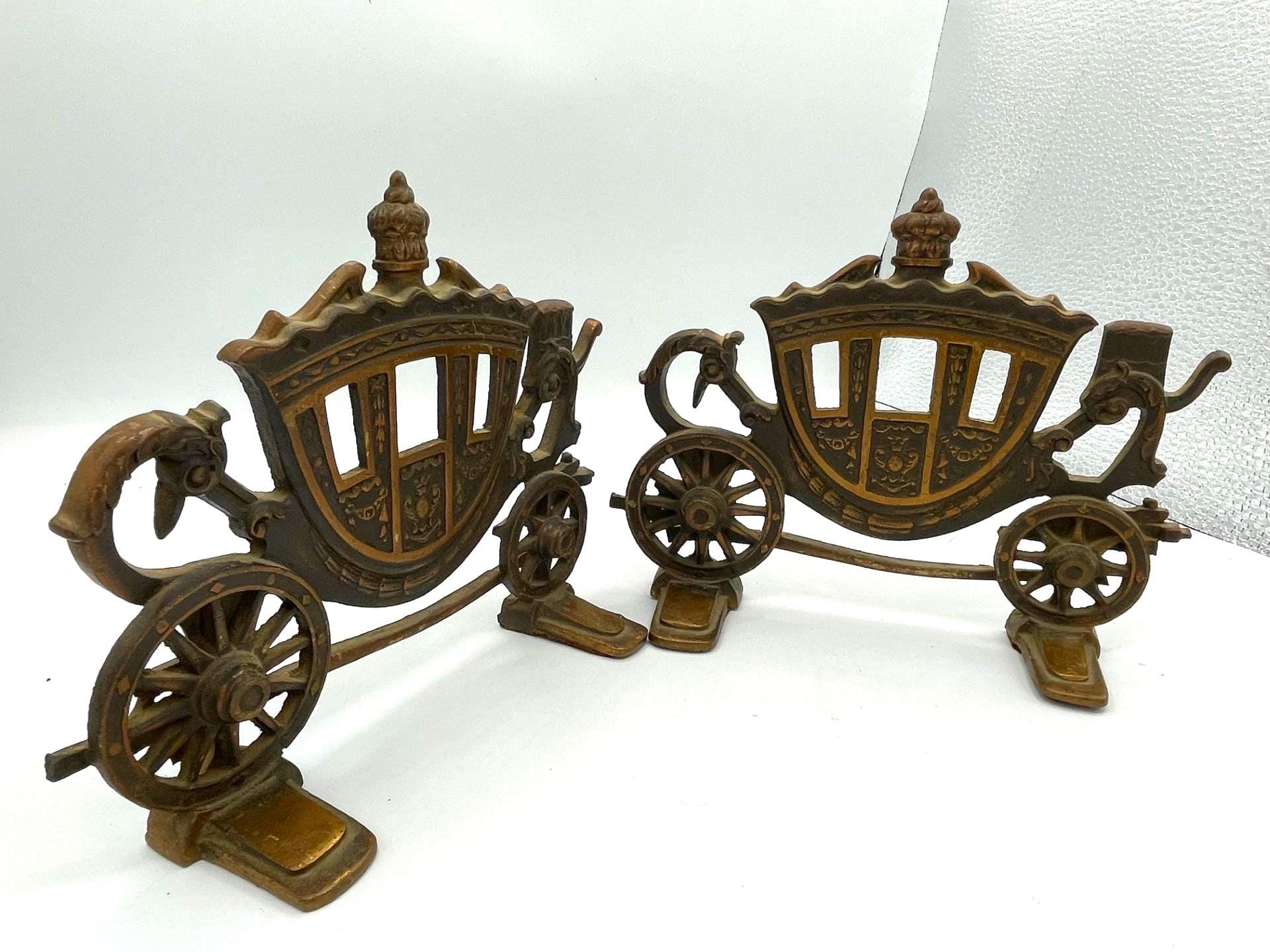 1900年代のヴィンテージ英国馬車ブロンズブックエンド2個セット - Etsy