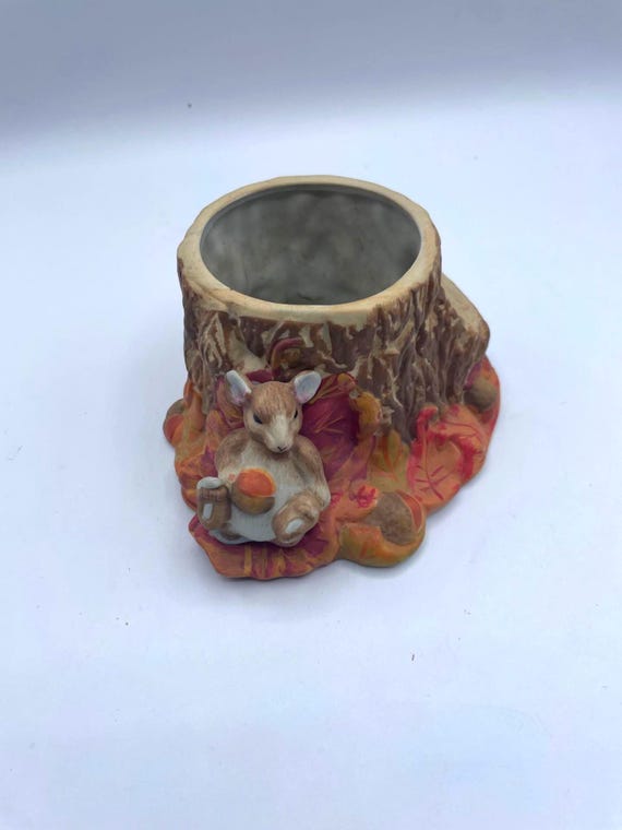 Vintage New Holland Floral Planter 1996 Featuring a Tree Stump