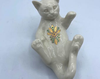 Lenox Porcelain Cat Figurine, Gold Butterfly, Eye to Eye - Etsy