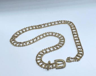 Vintage 1980er Jahre Strass Gürtel