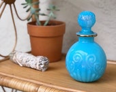 1960s Avon Turquoise Vintage Perfume Bottle Avon French Blue Opaline