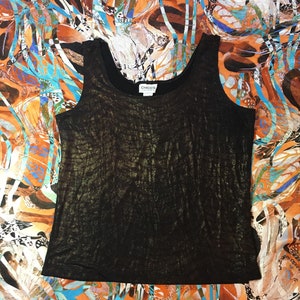 80s 90s Vintage Shiny Metallic Tiger Print Tank Top - Vintage Glittery Animal Print Shirt - Chico&#39;s Brand Stretchy Brown + Gold Tank Top