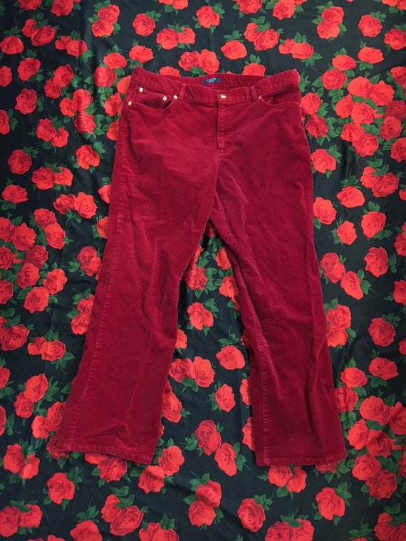 Vintage Ralph Lauren Chaps Red Corduroy Pants Soft Corduroy