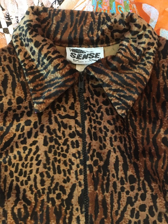 90s Vintage Soft Plush Animal Print Jacket - Wome… - image 4