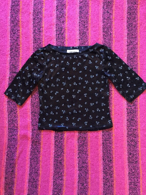 Girls Navy Blue Velvet Shirt W 