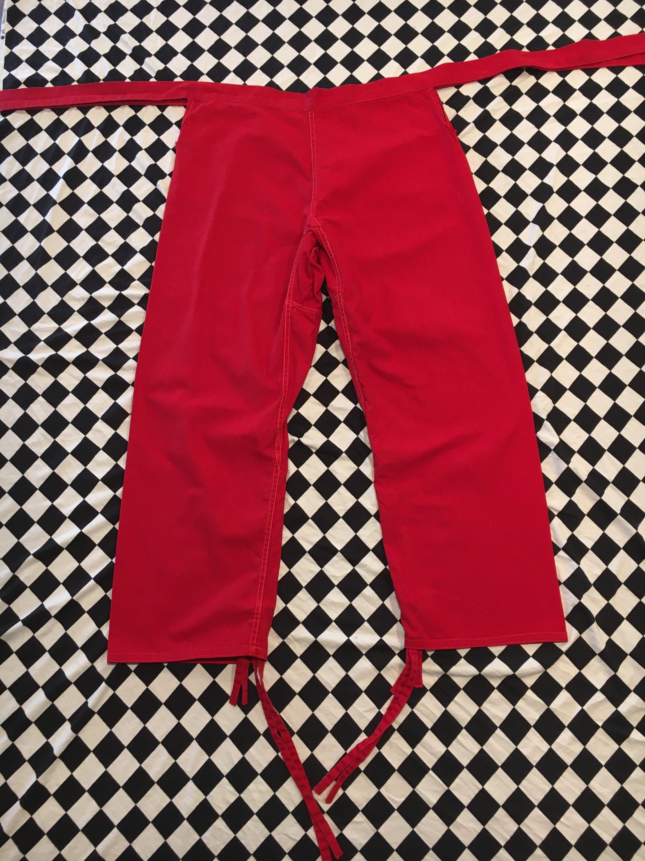 Vintage Cherry Red Pants Drawstring 