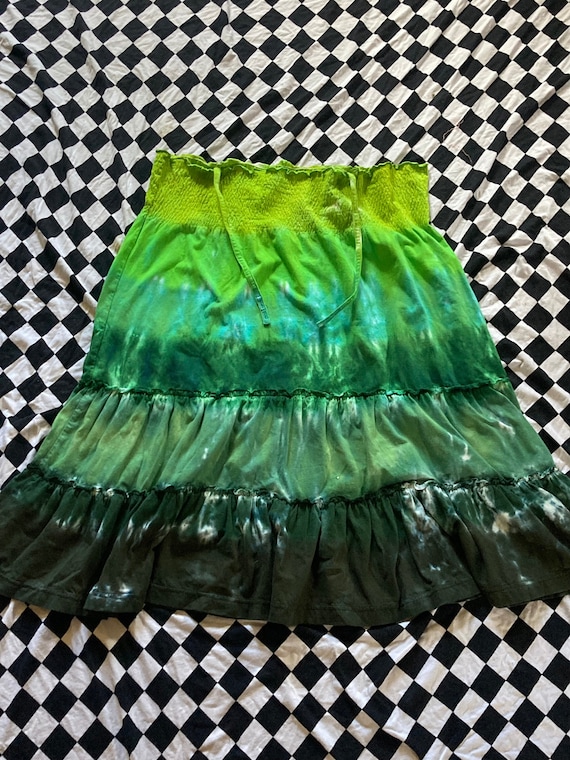 Plus Size Tie Dye Skirt / Halter Top - Psychedelic