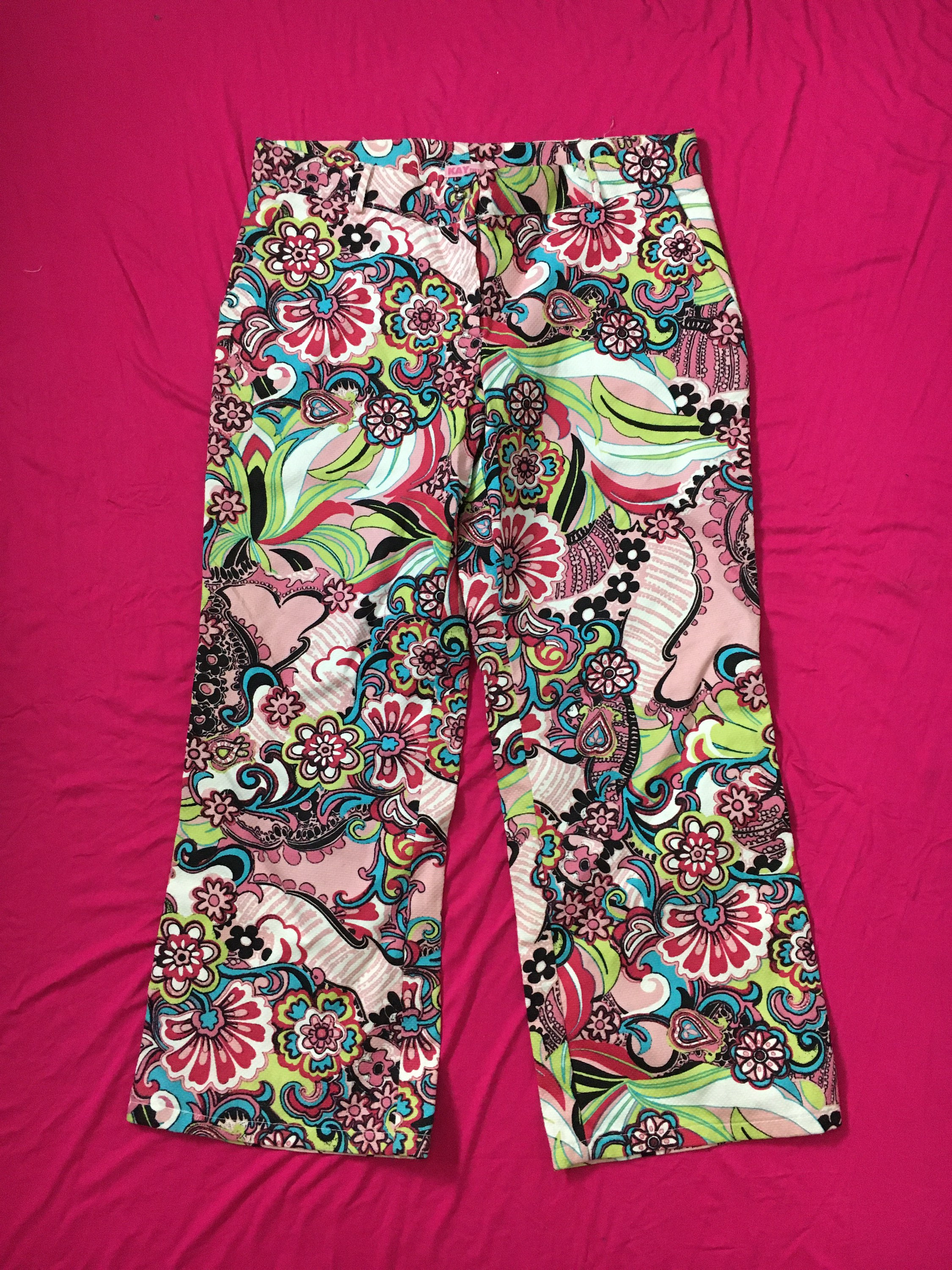 Y2K Vintage Psychedelic All Over Print Pants Colorful Etsy