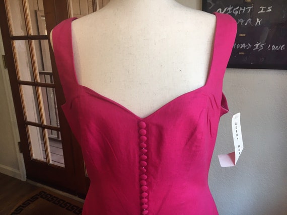 Deadstock / NWT 80s 90s Vintage Hot Pink Linen Ma… - image 4