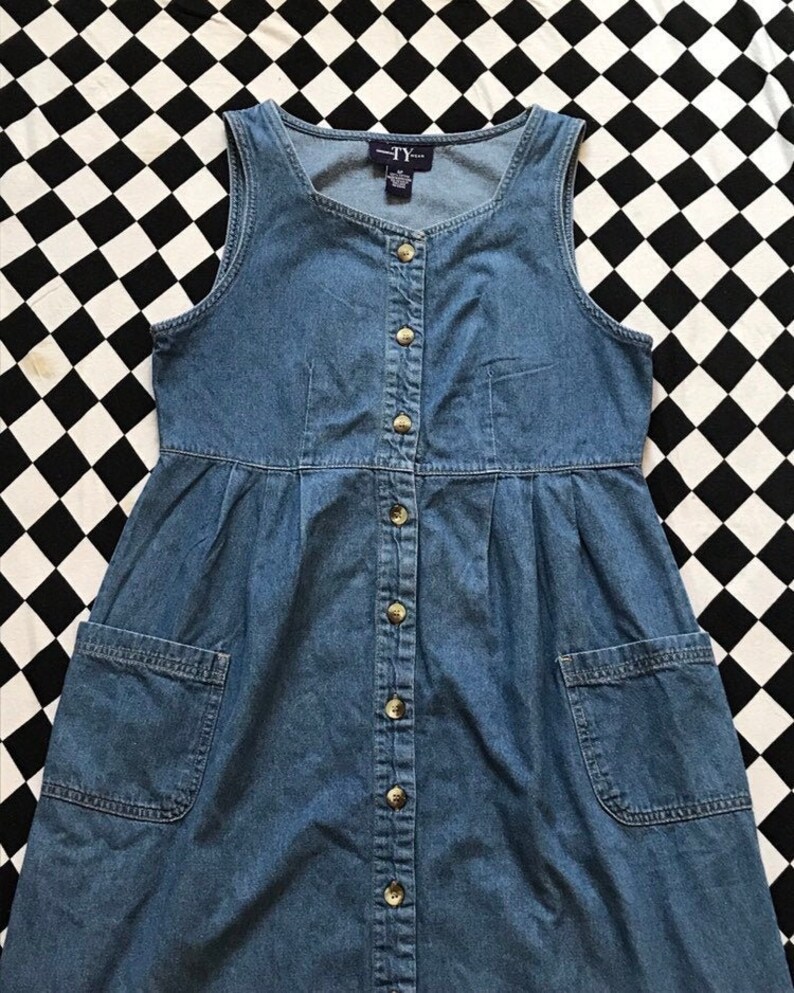 button up blue jean dress