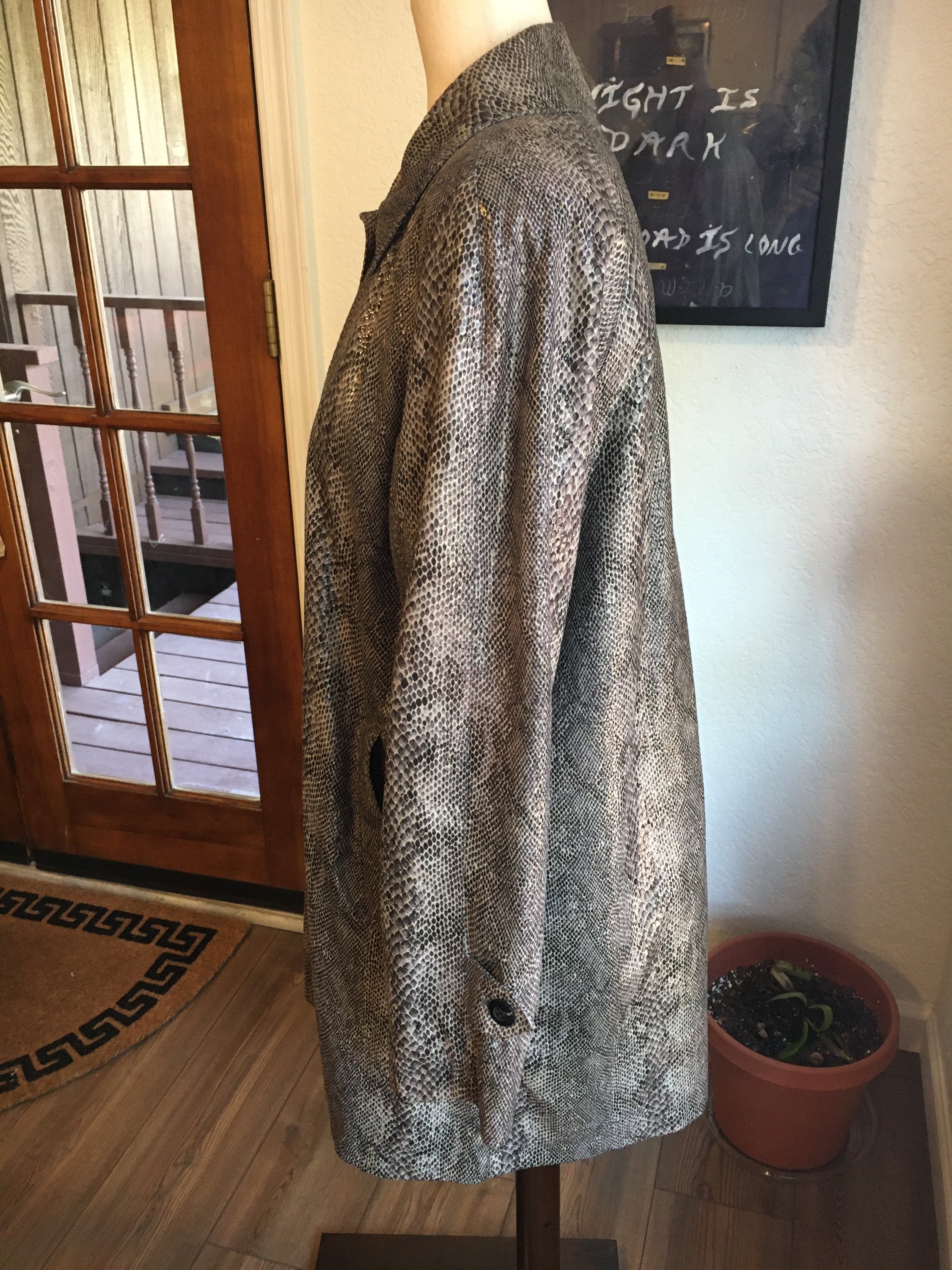 90s Vintage Shiny Silver Snakeskin Jacket Snakeskin Peacoat | Etsy
