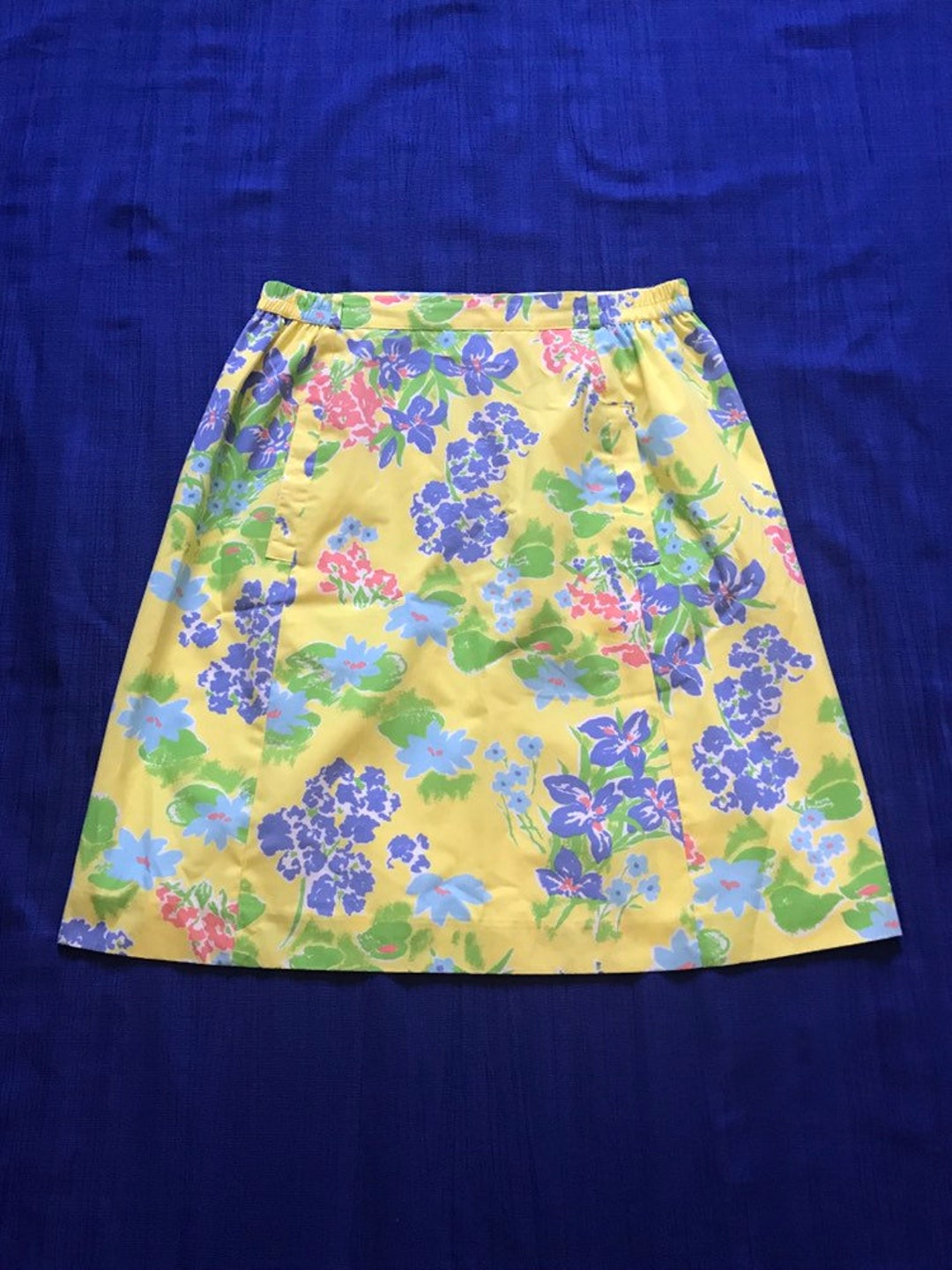 Vintage Pastel Floral Pencil Skirt W/ Elastic Waistband - Etsy