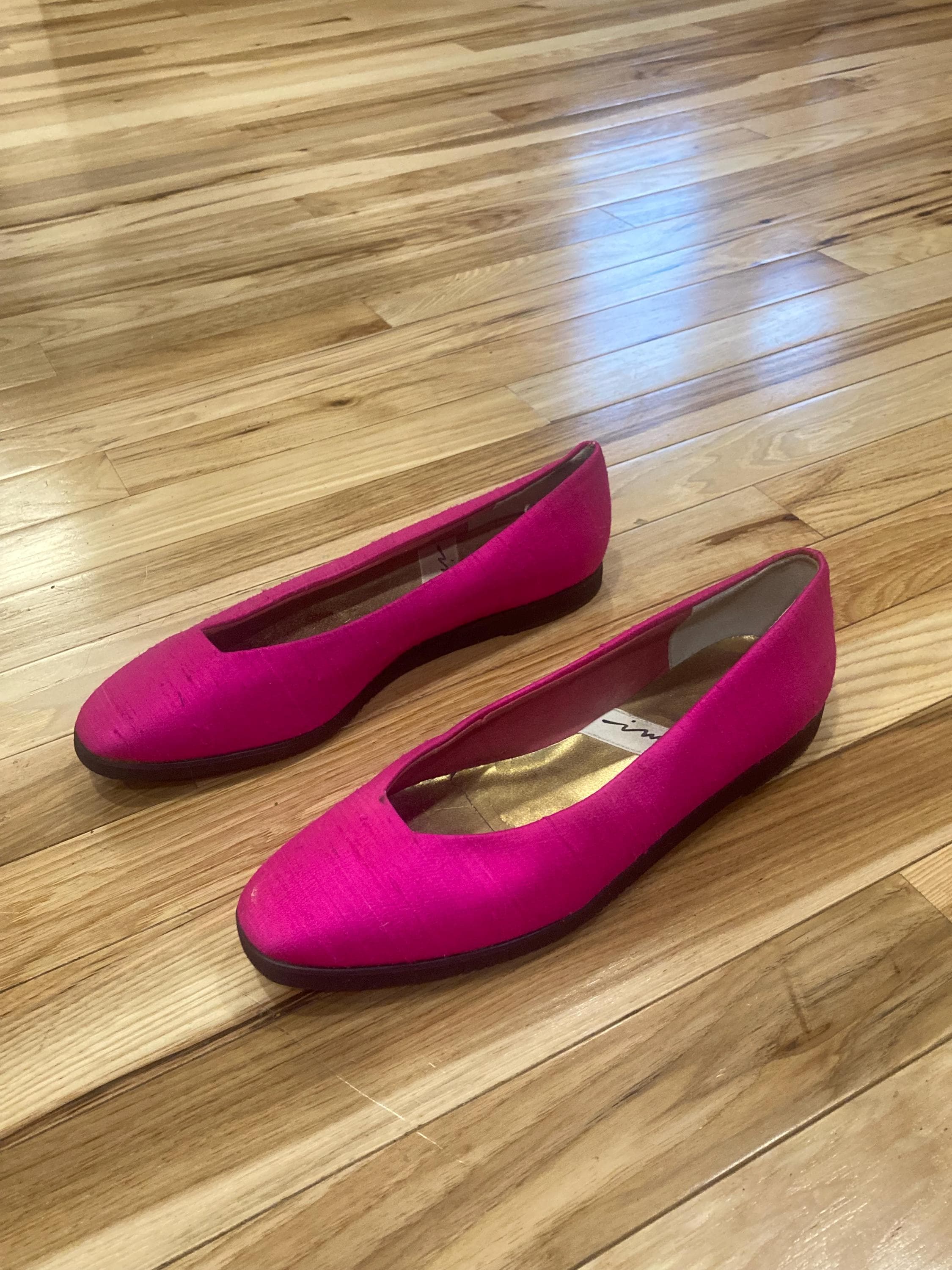 Hot Pink Women's Flats Round Toe Satin Flats Dressy Flats