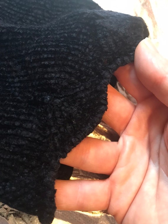 80s 90s Vintage Black Chenille Knit Short Sleeve … - image 8