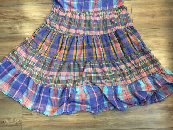 Vintage Plaid Midi Skirt - Boho Vintage Multicolo… - image 8
