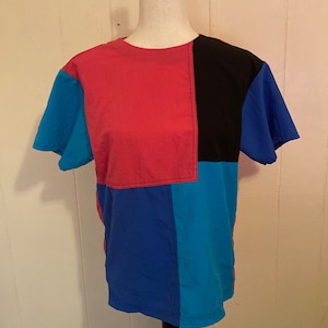 トップス unknown 80s 90s color blocking shirt Unknown 80s/90s color block shirt