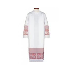 Traditionelle Priester-Alb mit Falten, Weiße Alb, Albs für Priester, Katholische Alb, Liturgische Albs, Liturgische Gewänder Albs,