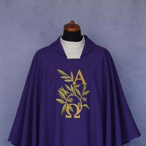Vestment Gothic style Chasuble, Purple Chasuble, Vestments for Priest, Catholic Vestments, Liturgical Chasuble.