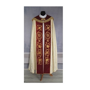 Gothic Cope with a matching inner stole, Gold Chasuble, Vestments for Priest, Catholic Vestments, Liturgical Chasuble.