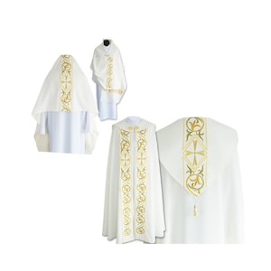 Set Gothic style Cope with a Humeral Veil, Purple Cope, Cope for Priest, Catholic Copes, Liturgical Cope, Pastor Gift, Cope for Ordination.