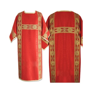 Set Gothic style Dalmatic, tunic, stole and maniple , Deacon Dalmatic, Catholic Dalmatic, Liturgical Dalmatic, Vestments for Priest,