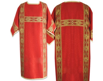 Set Gothic style Dalmatic, tunic, stole and maniple , Deacon Dalmatic, Catholic Dalmatic, Liturgical Dalmatic, Vestments for Priest,