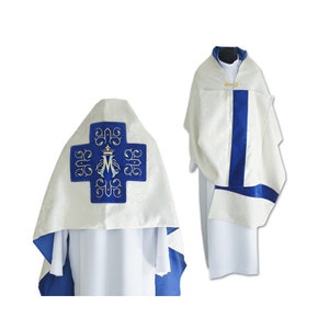 Marian Humeral Veil with a lining and fringe, Vestments for Priest, Liturgical Chasuble, Pastor Gift, Velum Humerale, Cope and humeral veil