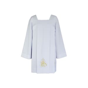 Traditionele vierkante hals priester koorhemd/Cottas met plooien, witte koorhemd, koorhemd voor priester, katholieke koorhemd, liturgische koorhemd