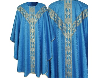 Vestimentas Todos los colores litúrgicos. Casulla de estilo semigótico con estola a juego. Vestiduras Católicas, Casulla Litúrgica.
